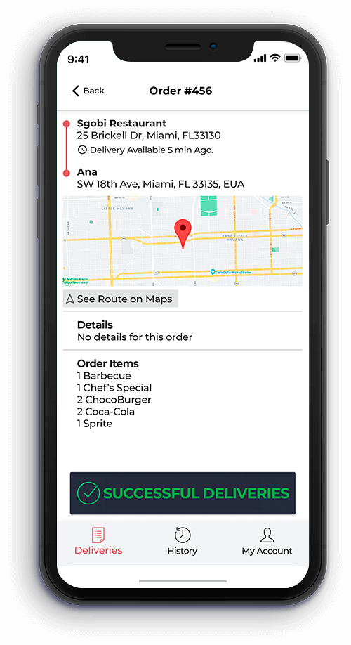 Consumer Delivery App. Track your deliverers.
